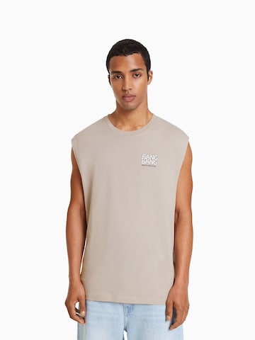 T-Shirt Bershka en beige : devant