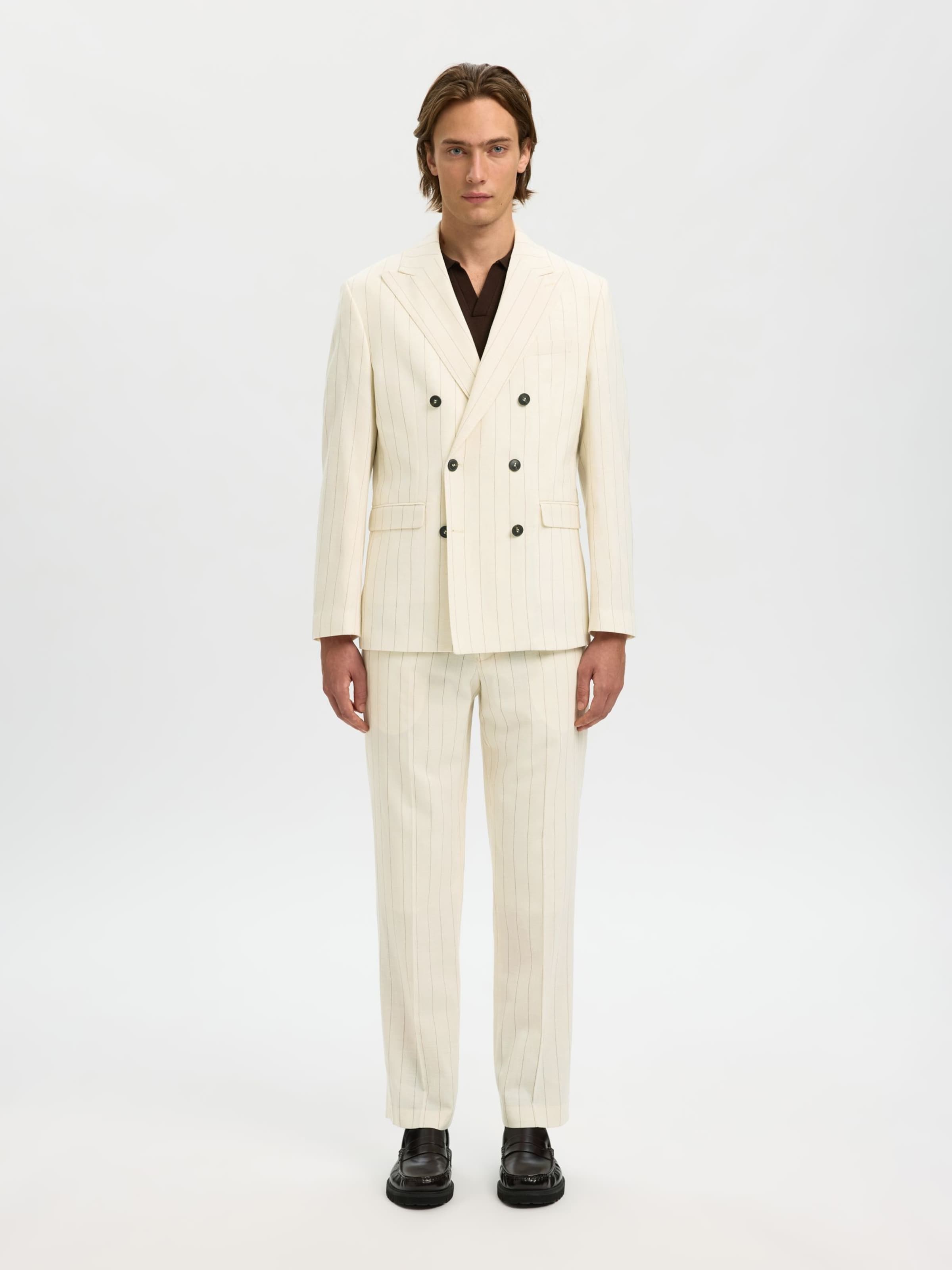 Regular Pantalon SELECTED en blanc : devant