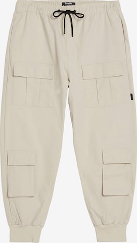 Bershka Tapered Cargobroek in Beige: voorkant