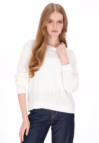 DreiMaster Vintage Trui 'Vintage' in Wit: voorkant