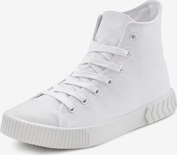 LASCANA Sneakers hoog in Wit: voorkant