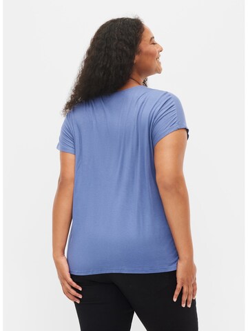 Zizzi T-Shirt 'Tora' in Blau