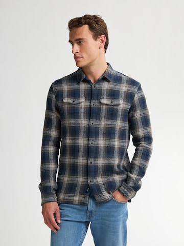 Petrol Industries Средняя посадка Рубашка в Синий: спереди