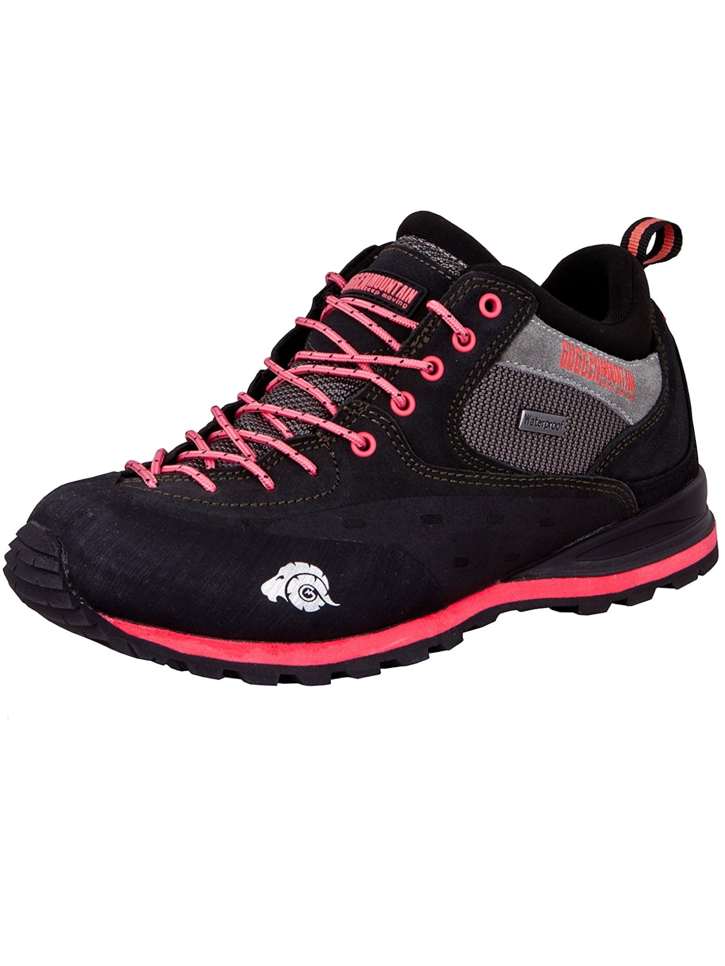 Guggen Mountain Athletic lace-up shoe 'Trekking-& Wanderschuhe PT022 Wildleder' in Black