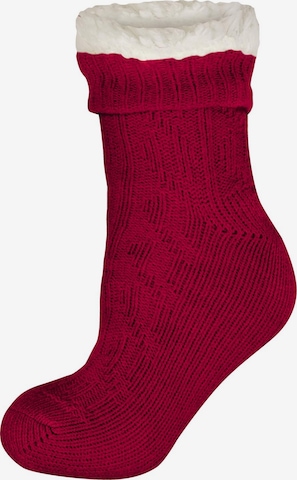 Nur Die Sokken ' Flausch Socken ' in Rood: voorkant