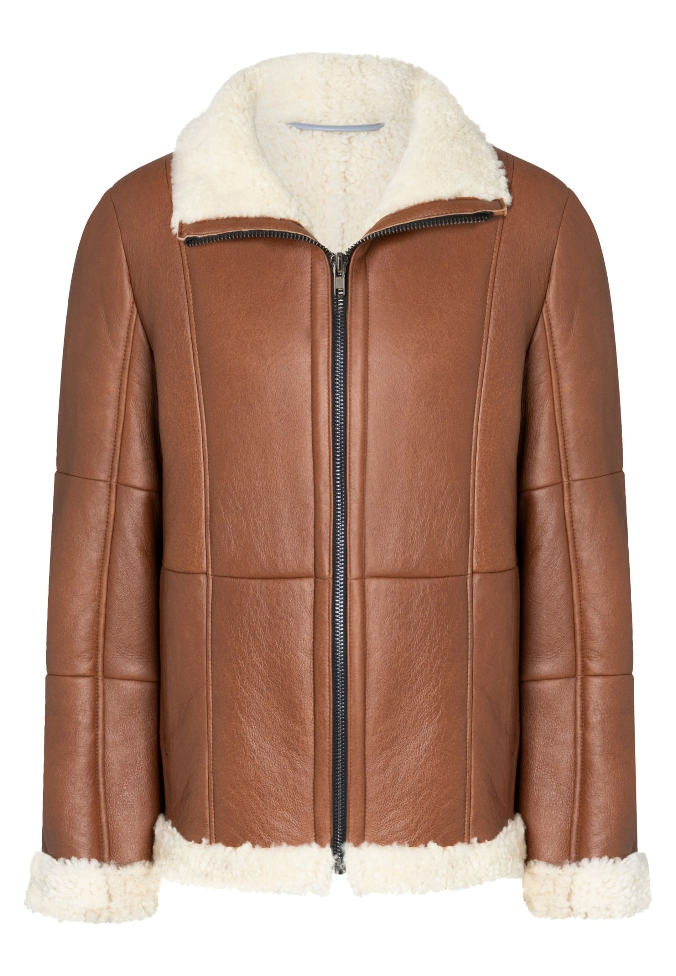 Valcuer 1887 Lederjacke 'Peter VC' in Braun: Vorderseite