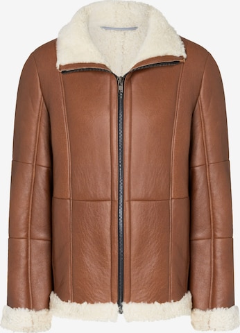 Valcuer 1887 Lederjacke 'Peter VC' in Braun: Vorderseite