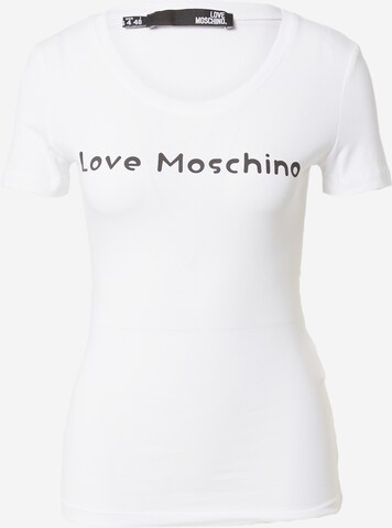 Love Moschino Тениска 'MAGLIETTA' в бяло: отпред