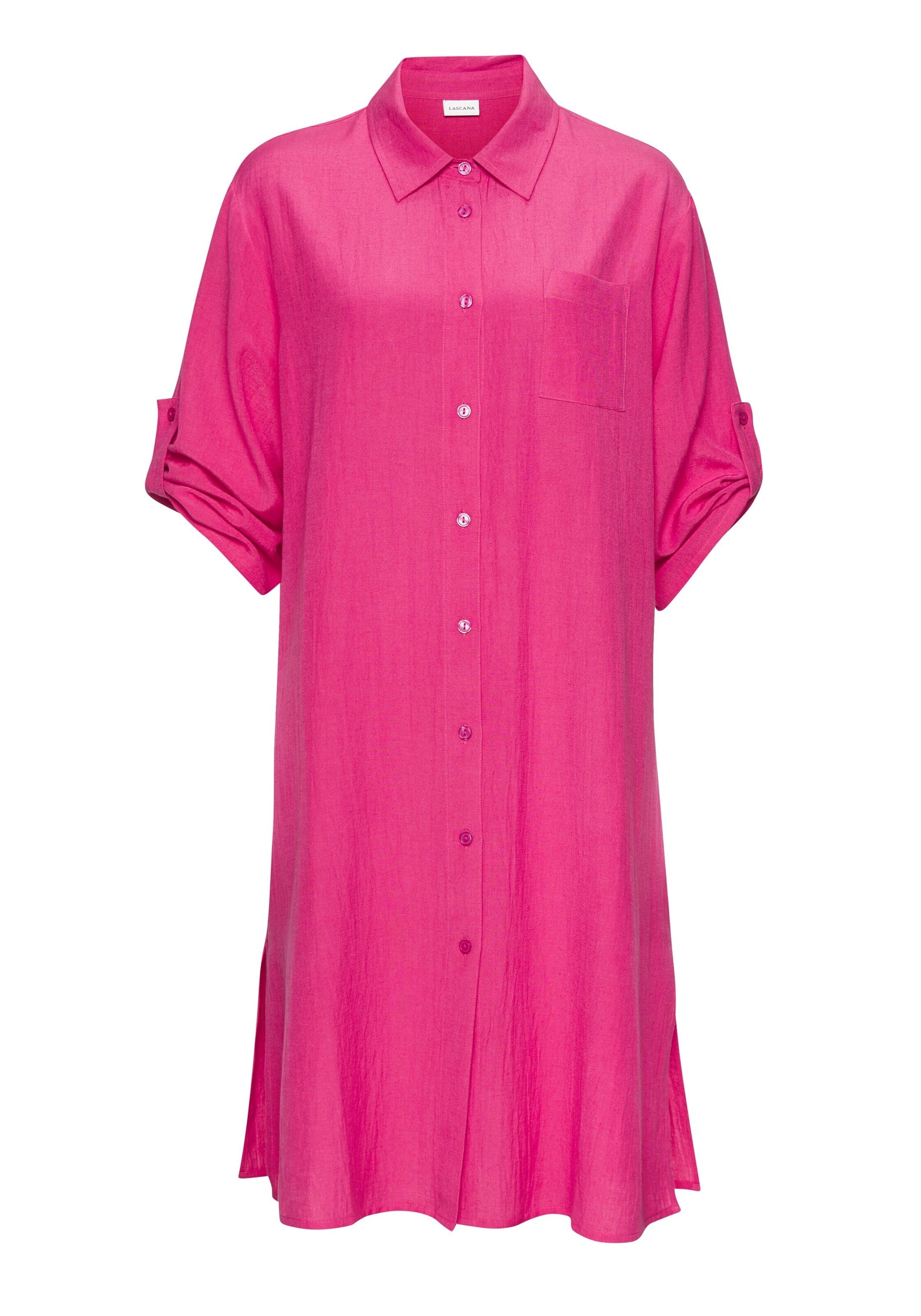 LASCANA - Vestido camisero en rosa: frente