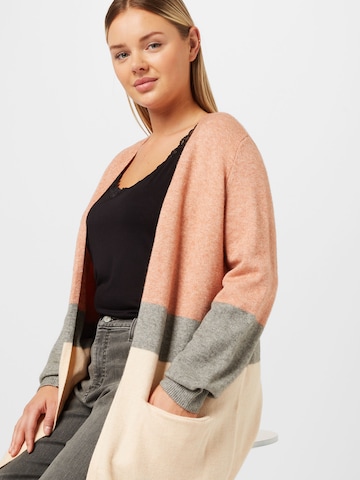 ONLY Carmakoma Knit Cardigan 'New Stone' in Pink