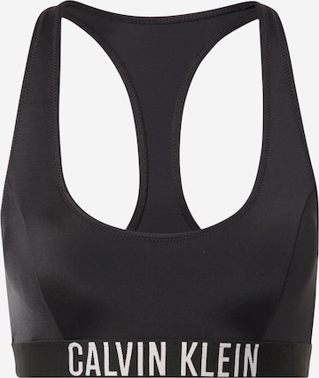 Sutien costum de baie de la Calvin Klein Swimwear pe negru: față