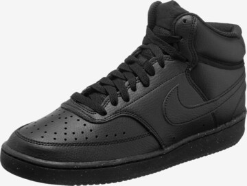 Baskets hautes 'Court Vision Next Nature' Nike Sportswear en noir : devant