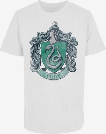 ABSOLUTE CULT Shirt 'Harry Potter - Distressed Slytherin Crest' in White: front