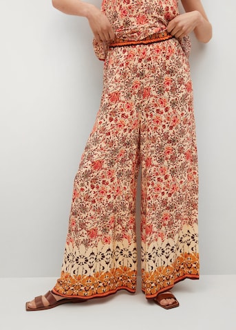 MANGO Wide leg Pants 'Saffron' in Orange: front