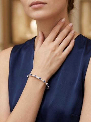 Bracelet 'Point bracelet in silver and Sw crystals in blue opal' Gloria Mago en argent