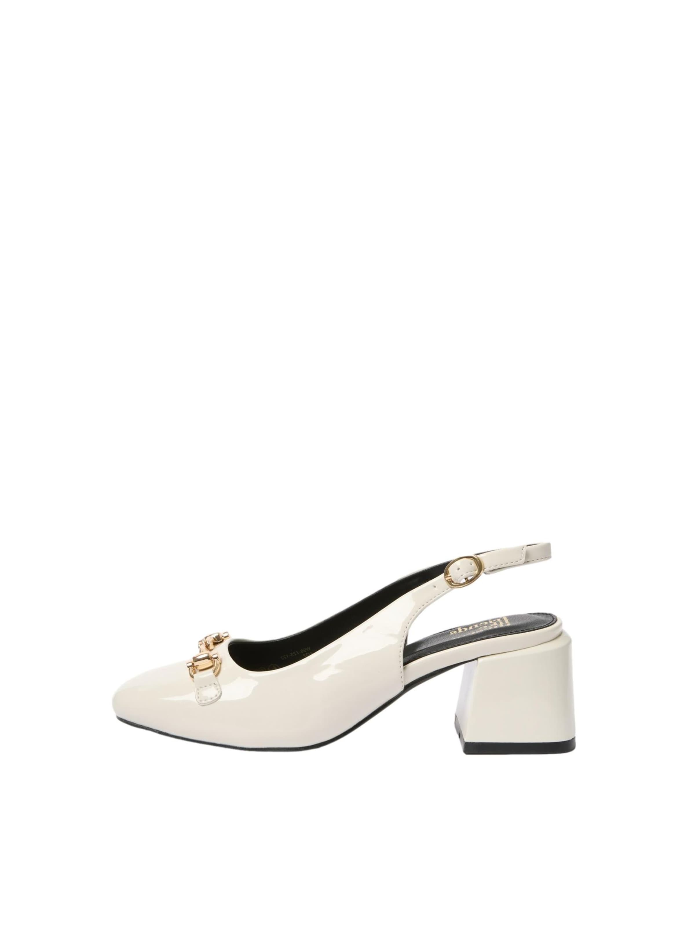 Friends Like These Дамски обувки на ток с отворена пета в бяло, Преглед на продукта