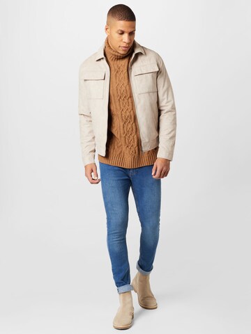 JACK & JONES Between-Season Jacket 'ROCKY PAYTON' in Beige