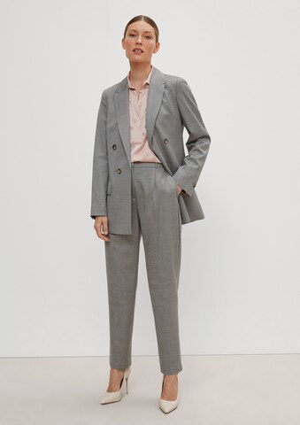 COMMA Slim fit Pleat-Front Pants in Grey