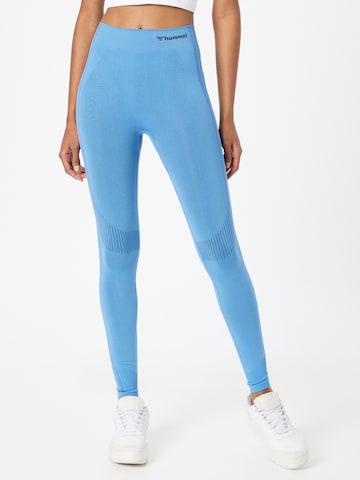 Hummel Skinny Sports trousers in Blue: front