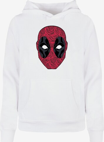 Sweat-shirt 'Deadpool - Head Of Roses' ABSOLUTE CULT en blanc : devant