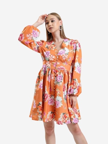 MSN Collection Jurk in Oranje: voorkant