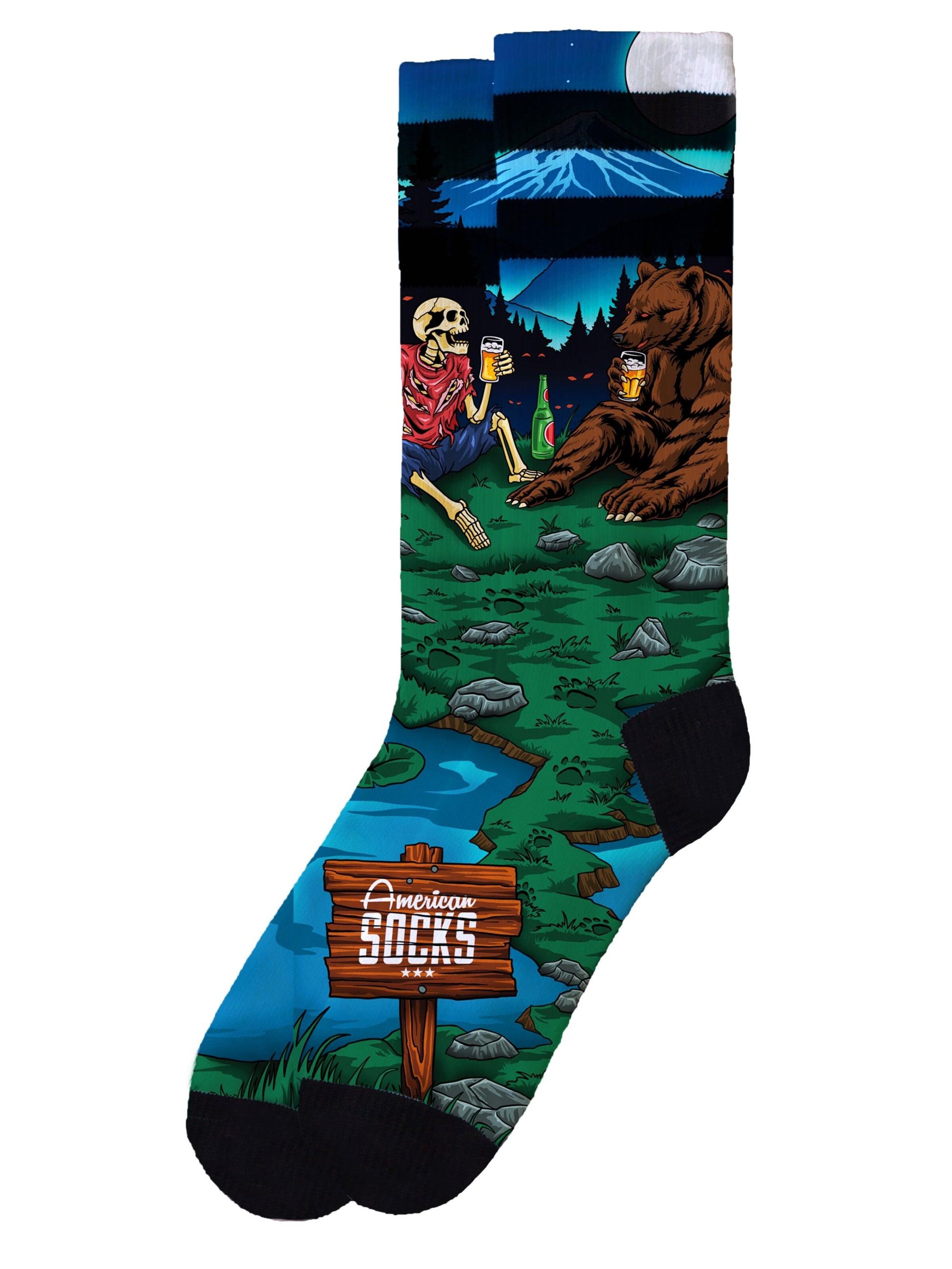 American Socks - Calcetines 'Riverbank Pals' en verde: frente