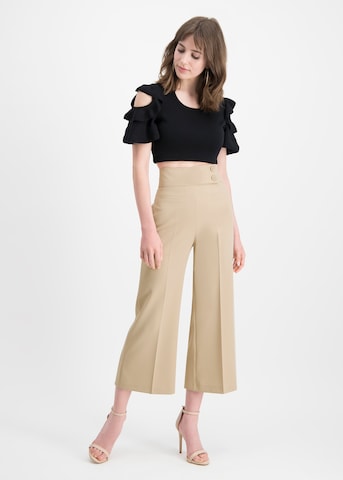 Nicowa Loose fit Pleated Pants 'CORADUE' in Beige