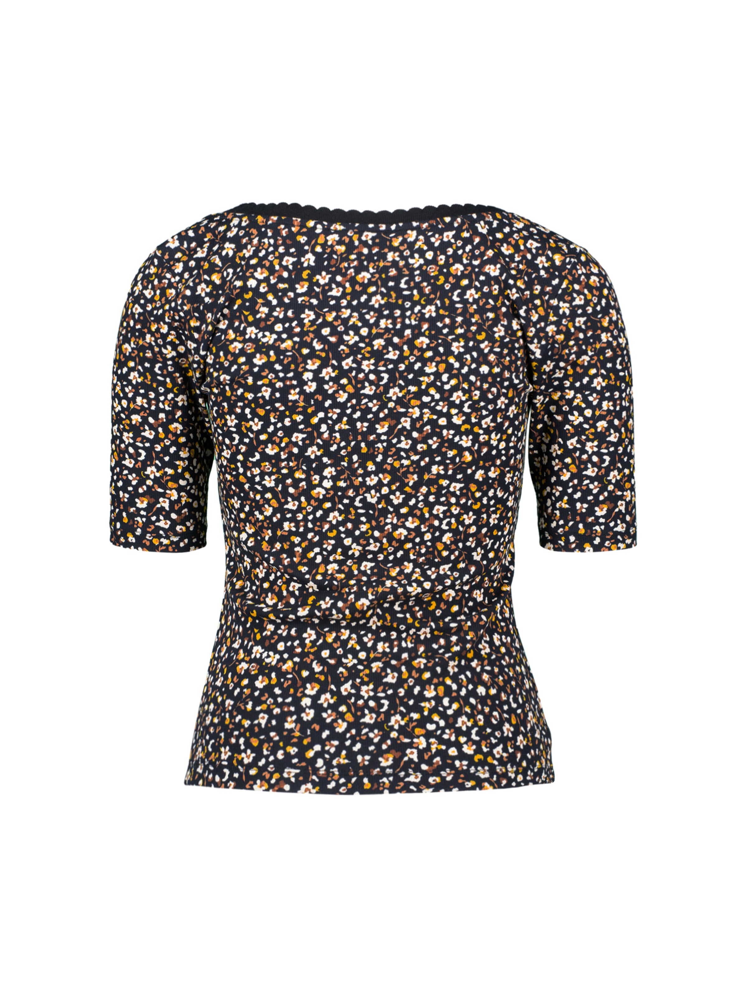 zero Blumenshirt mit Wellensaum in Mischfarben