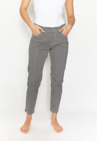 Angels Slimfit Stoffhose Stoffhose Ornella mit Allover-Muster in Schwarz