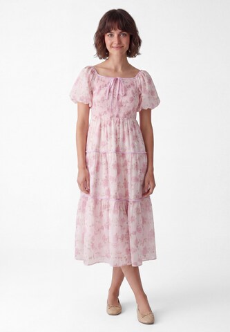Usha - Vestido em rosa: frente