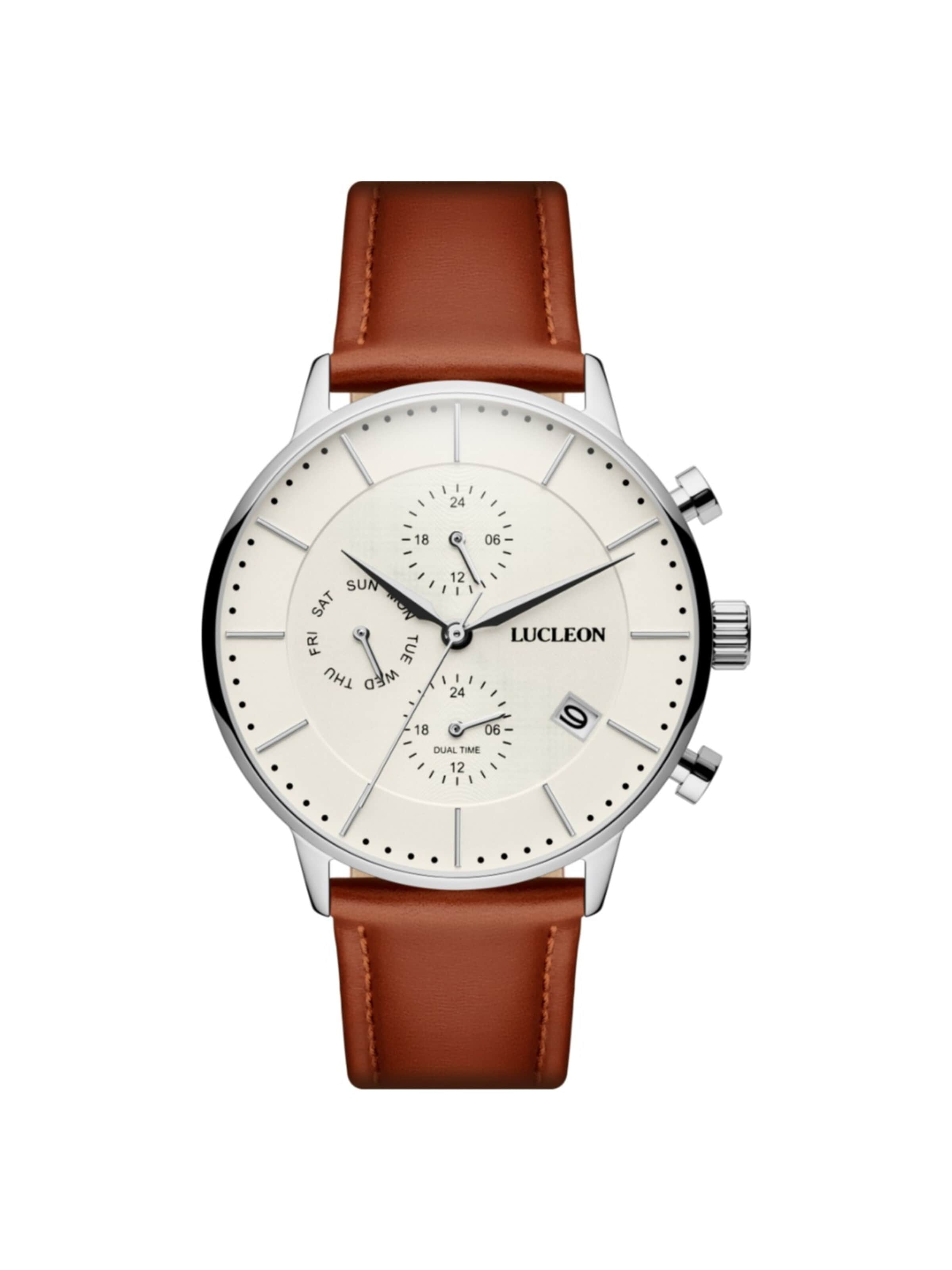 Lucleon Analog watch 'Laurens' in Brown: front