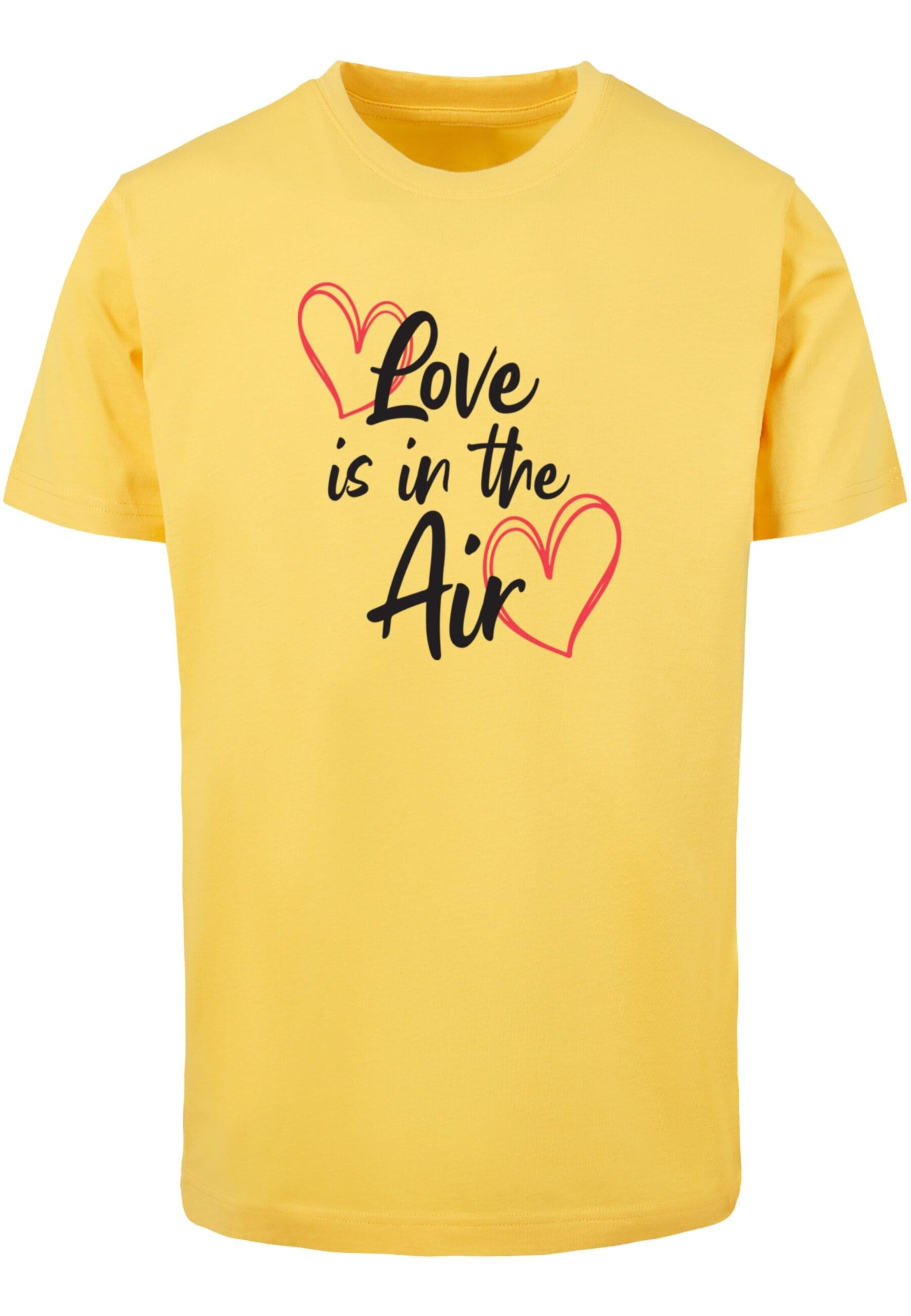 Merchcode Shirt 'Valentines Day - Love is in the Air' in Geel: voorkant