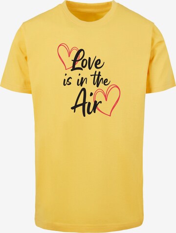 Merchcode Shirt 'Valentines Day - Love is in the Air' in Yellow: front