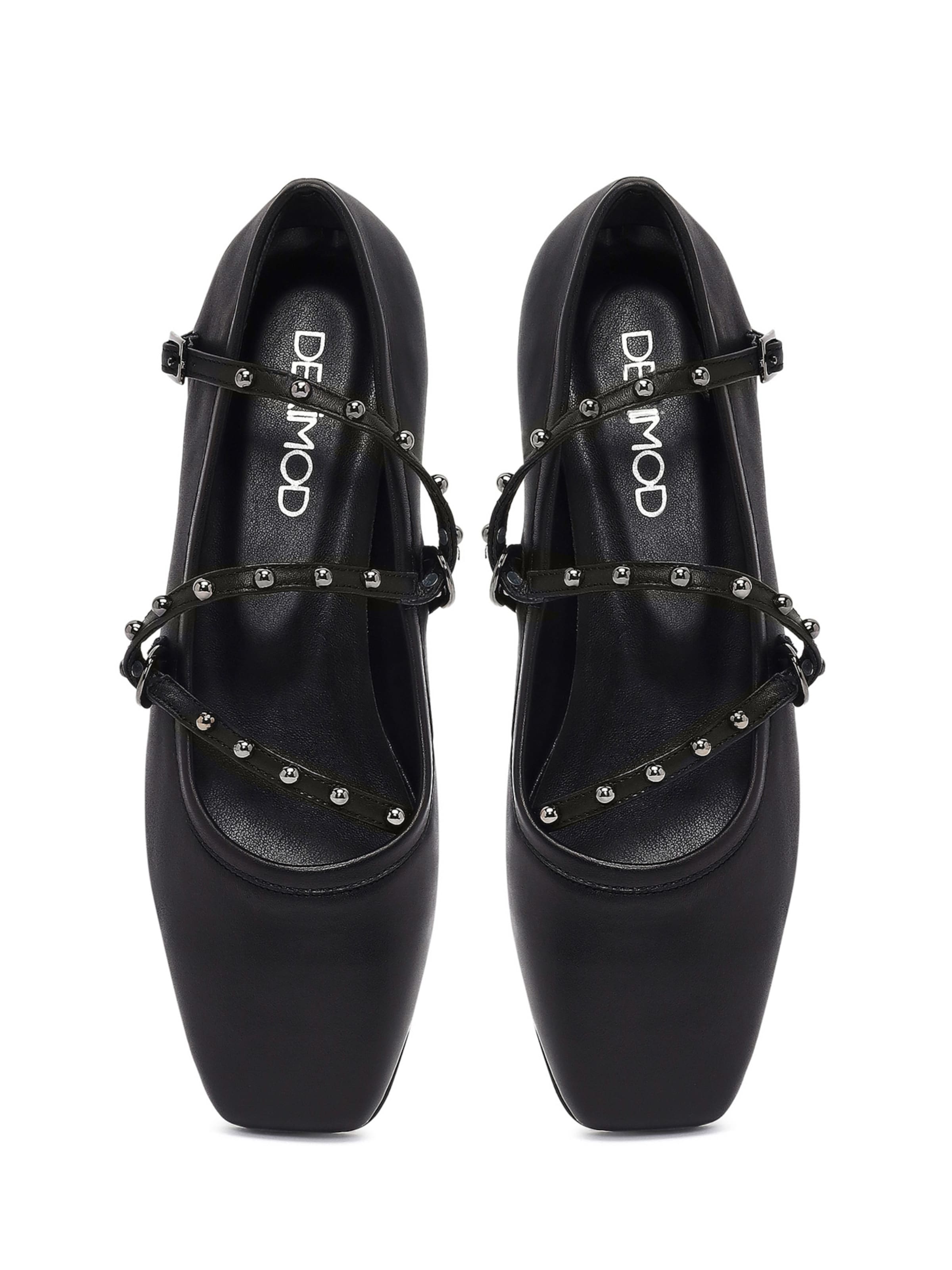 Derimod Riemchenballerina in Schwarz