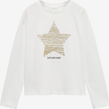 MANGO KIDS T-shirt 'Wish' i vit: framsida