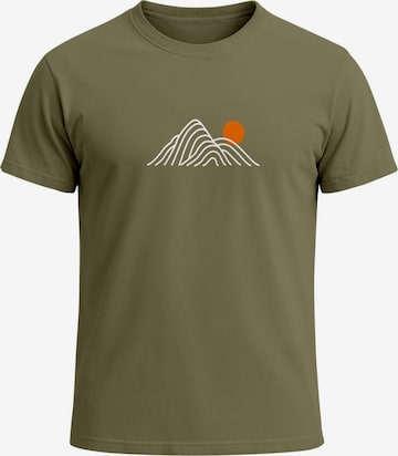 Neverless Shirt 'Lineart Berge' in Green: front