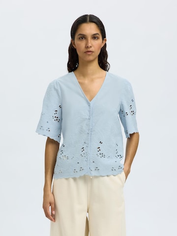 SELECTED - Blusa en azul: frente