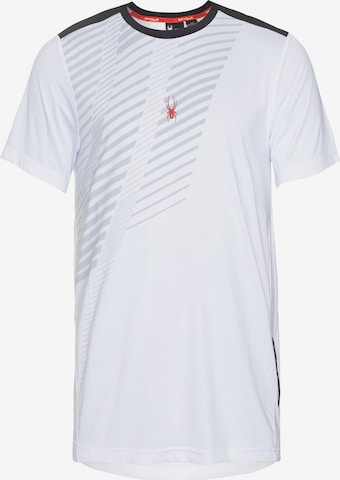 T-Shirt fonctionnel Spyder en blanc : devant