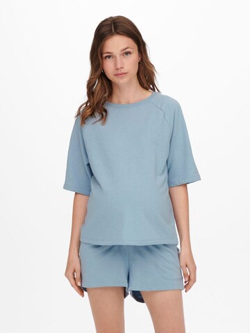 Only Maternity Shirt 'Mama' in Blauw: voorkant