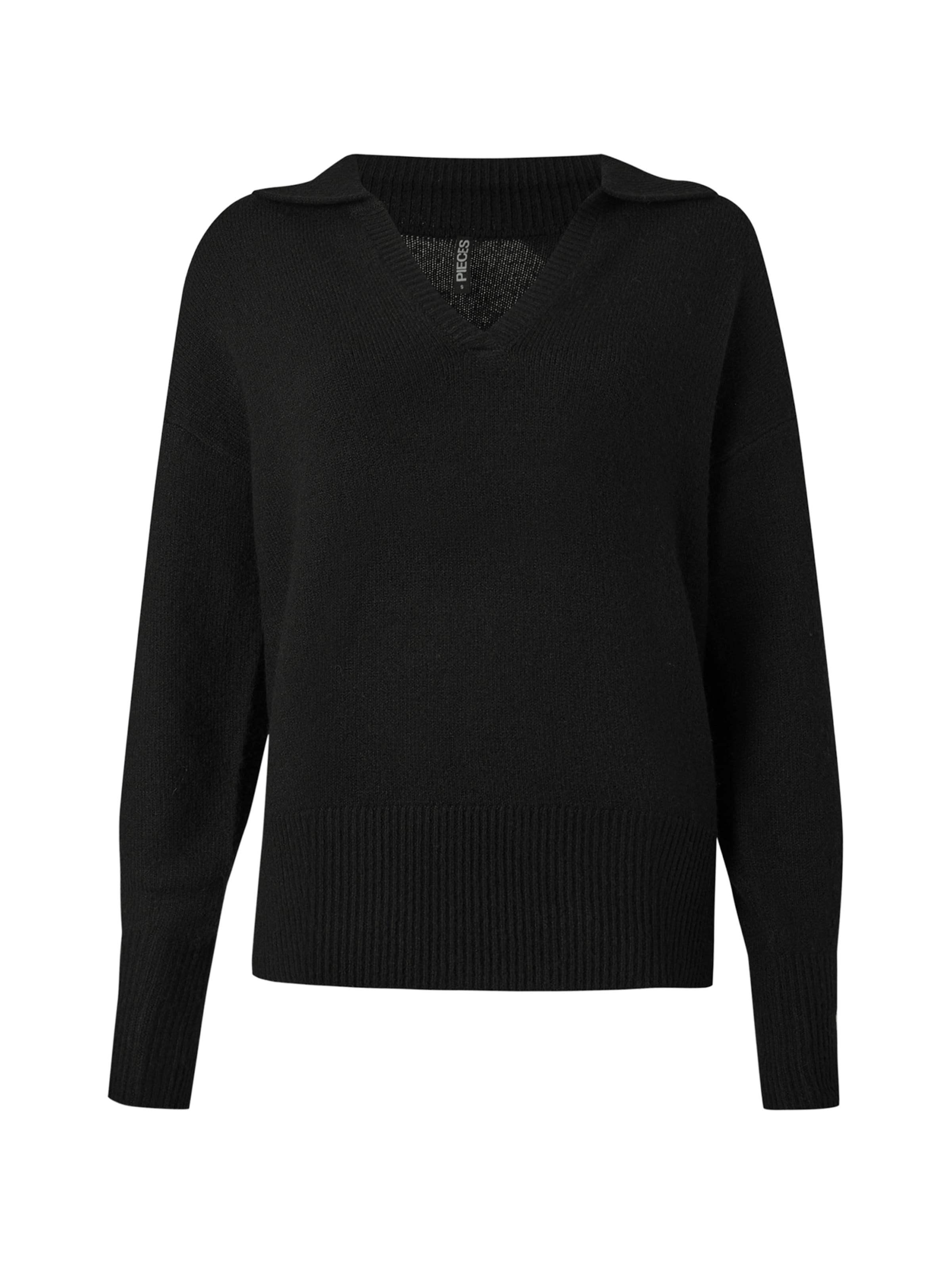 Pulover 'PCMALOU' de la PIECES pe negru: față