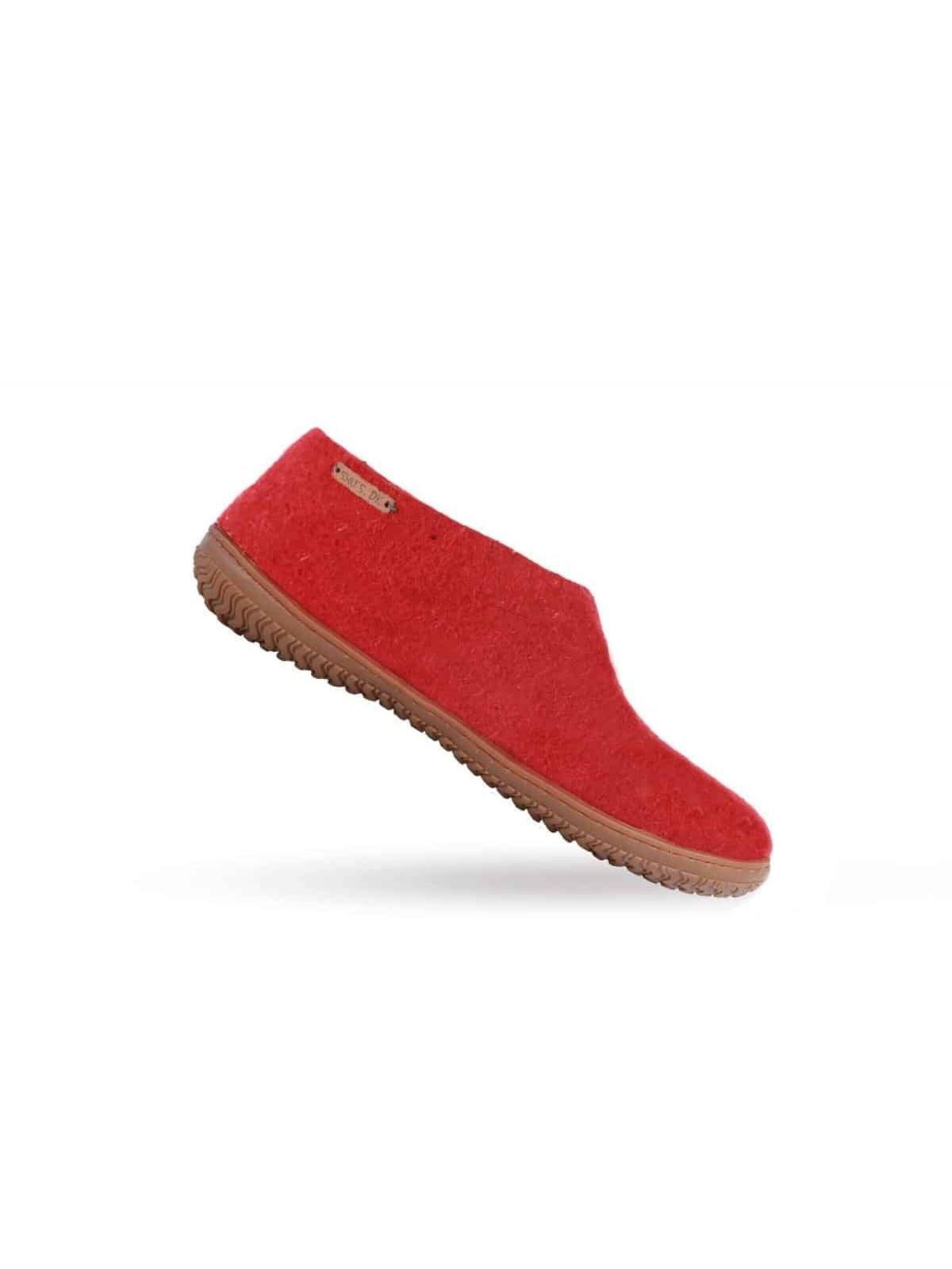 SHUS walk with nature Innesko 'Uldhjemmesko (100% ren uld) m/Gummisål – Dansk Design fra SHUS' i röd