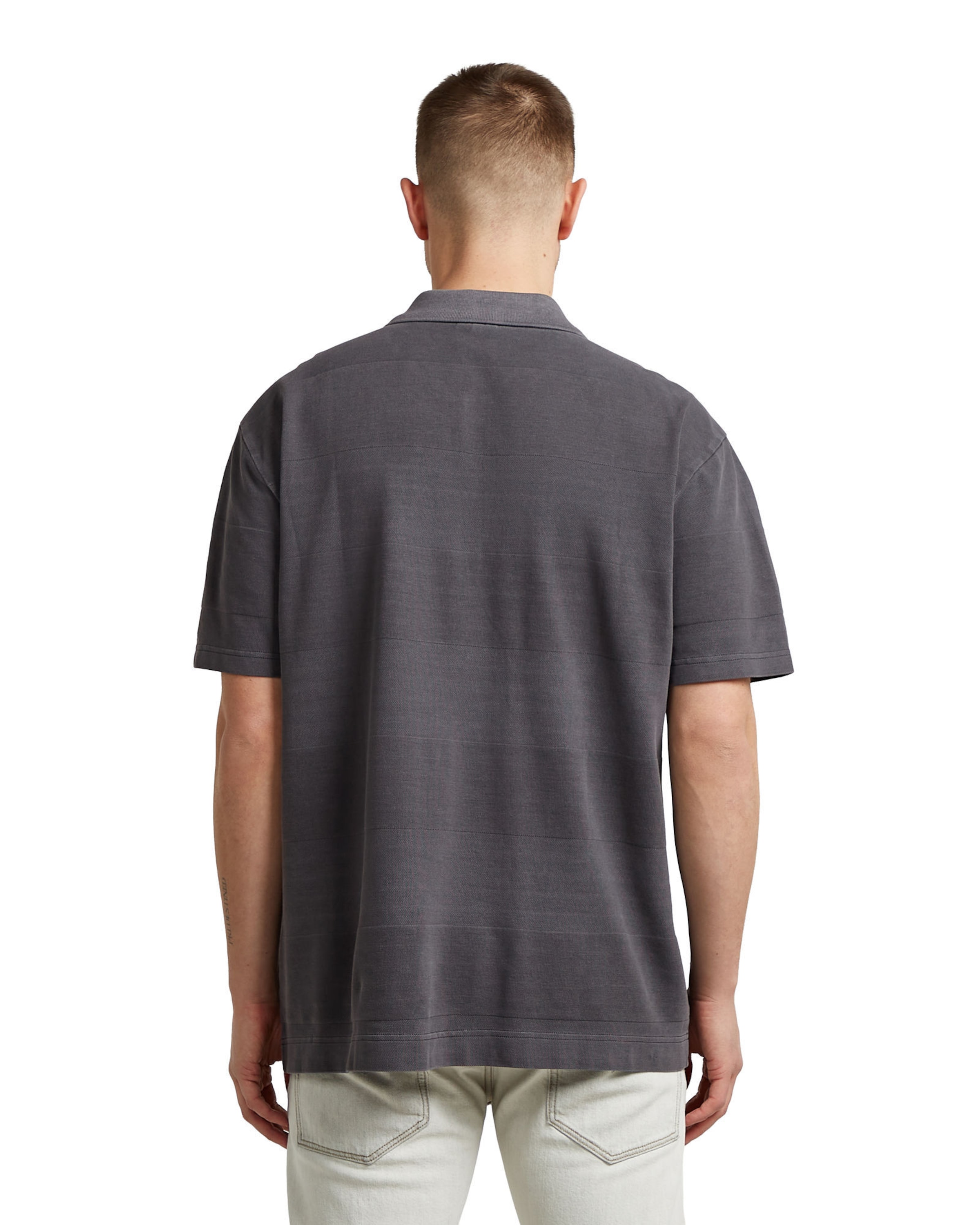 G-STAR Polo - 'Washed Jacquard Relaxed Polo' in Grau