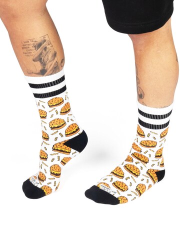 American Socks - Calcetines 'Burger Mania' en blanco