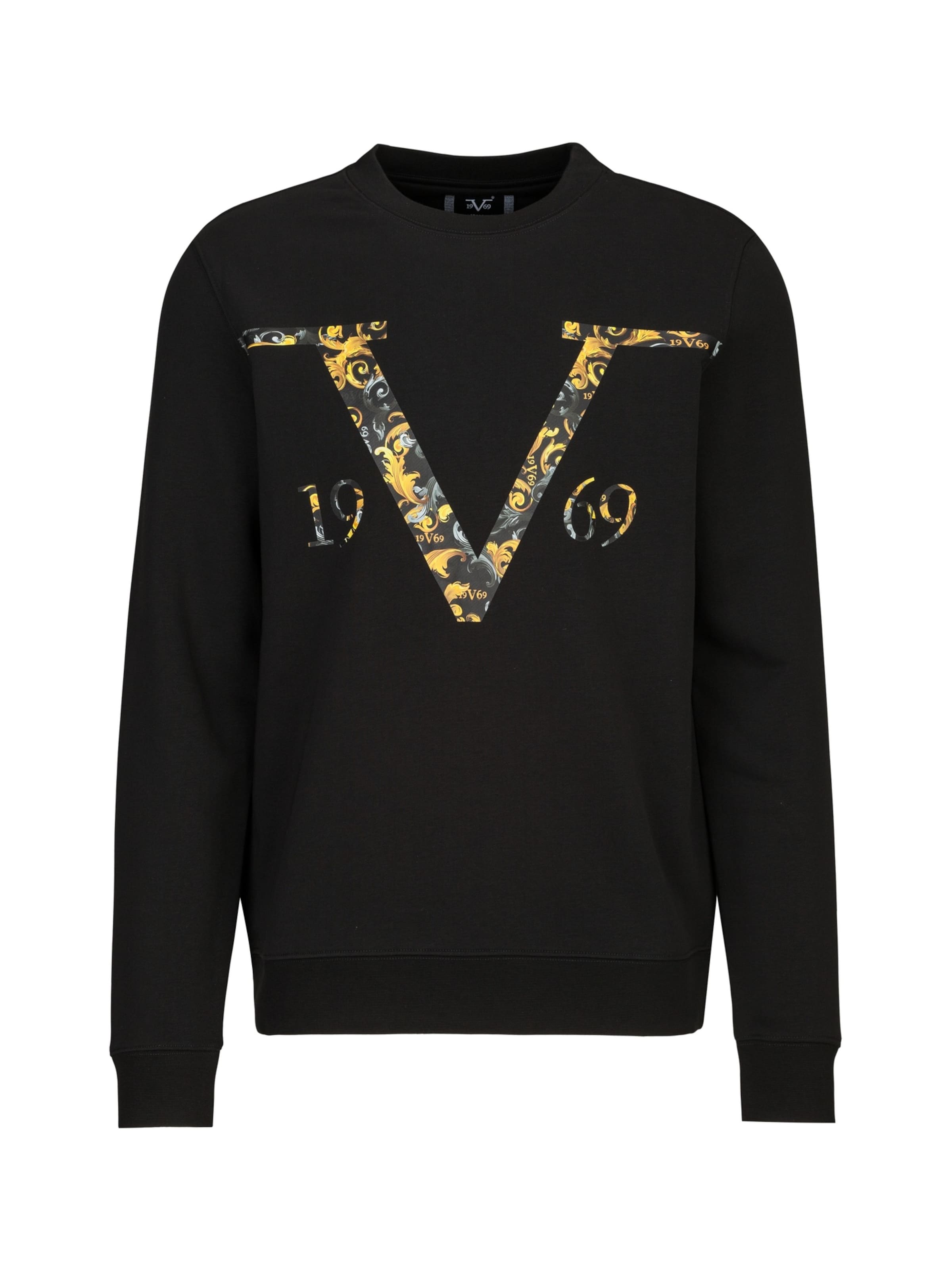 19V69 ITALIA Sweatshirt 'Nico Carrier 2' i svart: framsida