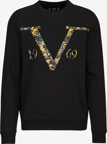 19V69 ITALIASweater majica 'Nico Carrier 2' - crna boja: prednji dio