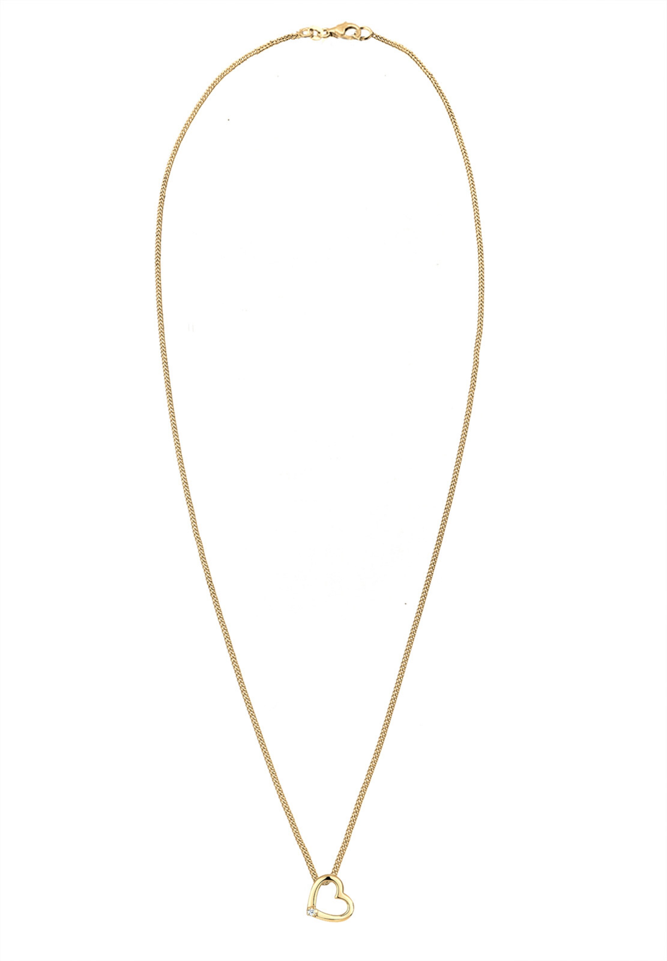 Elli DIAMONDS Kette 'Herz' in Gold: Vorderseite
