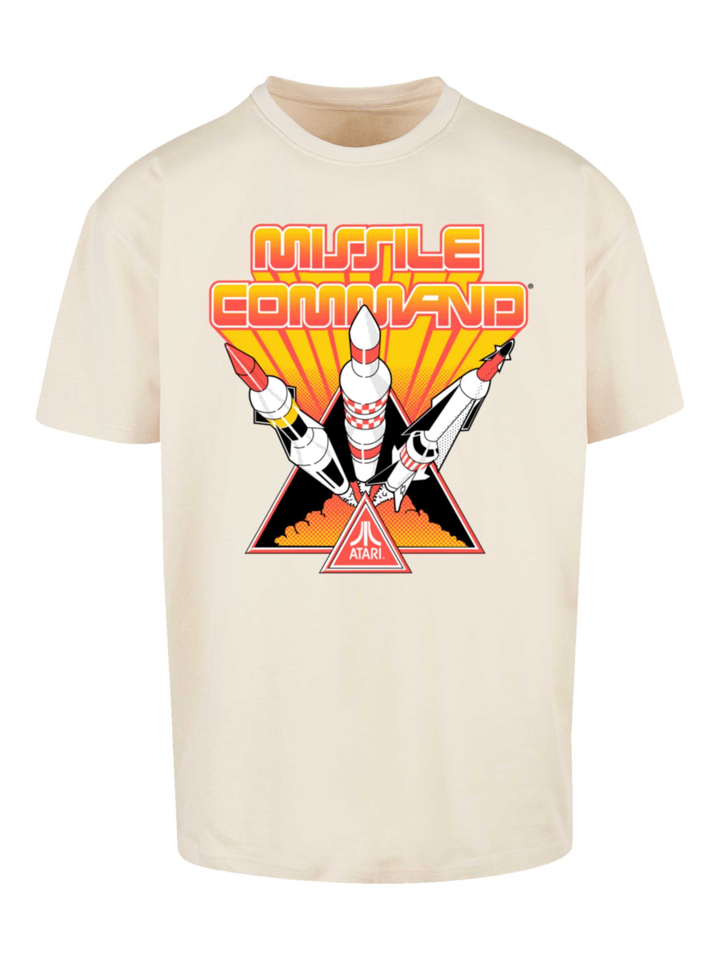 F4NT4STIC T-Shirt 'Arcade Triple Shot Atari Retro Gaming' in Beige: Vorderseite