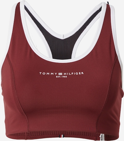 Tommy Hilfiger Sport Αθλητικό σουτιέν 'Essentials' σε σκούρο κόκκινο / λευκό, Άποψη προϊόντος