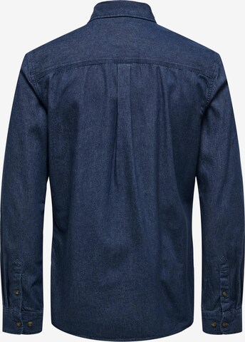 Coupe regular Chemise 'LEX' Only & Sons en bleu