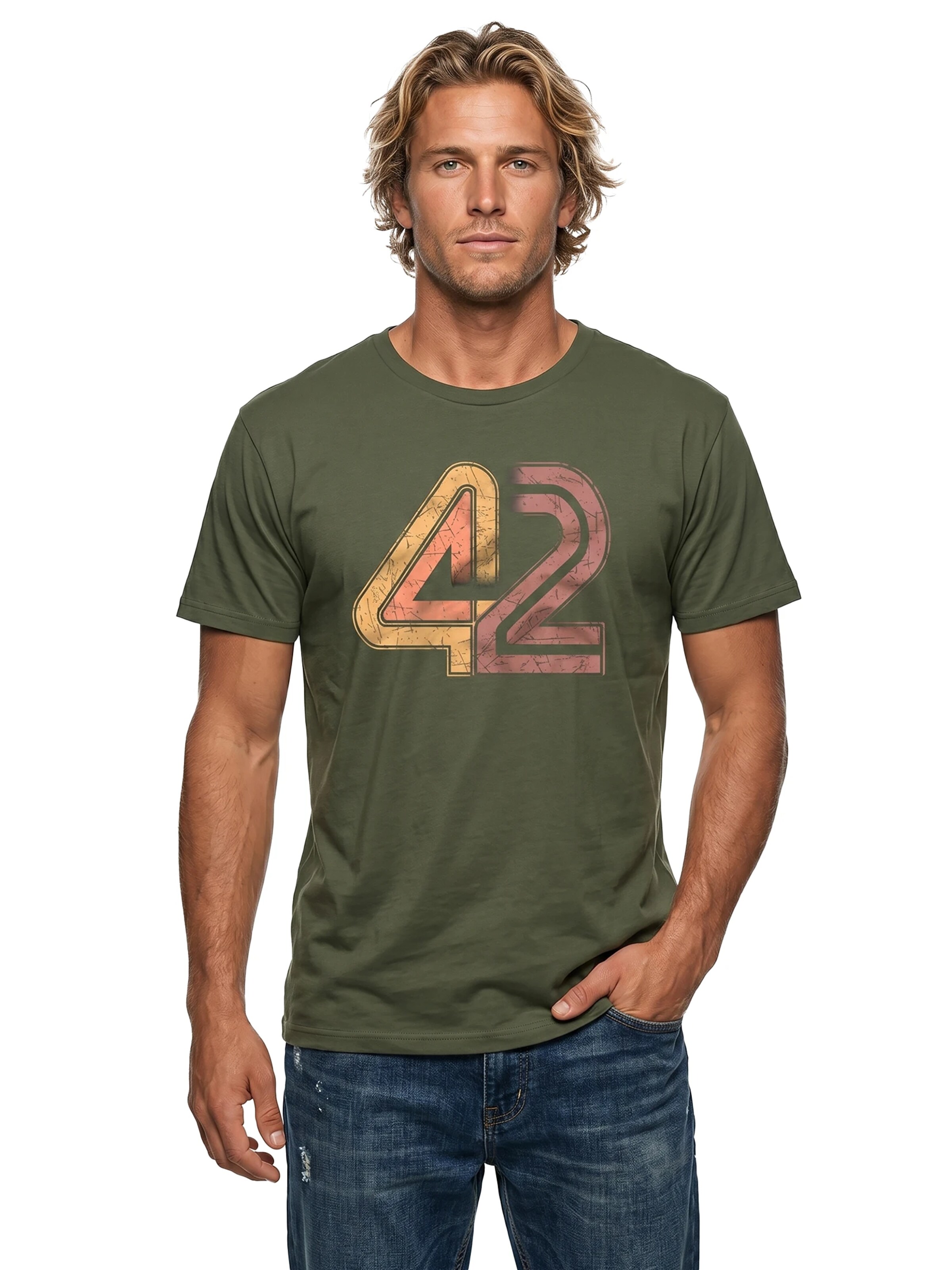 MAKAYA Shirt '42 The Answer' in Green: front